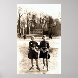 Pôster Patinagem no gelo de 1925 namoradas