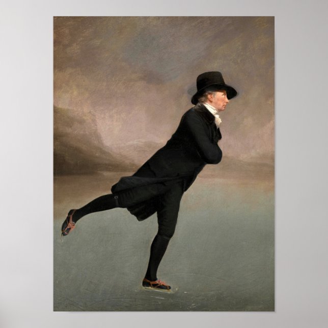 Poster Patinando em Dudingston Loch por Henry Raeburn (Frente)
