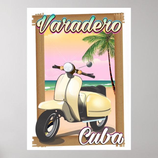 Poster patinete de de colheita de Varadero Cubano (Frente)