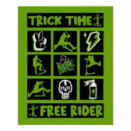 Pôster patinete de estilo livre