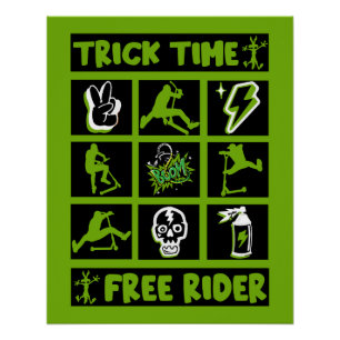 Pôster patinete de estilo livre