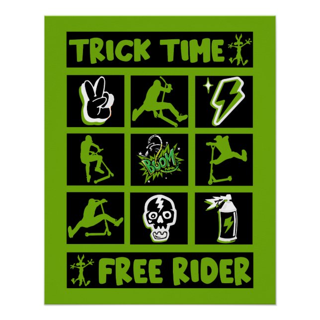 Pôster patinete de estilo livre (Frente)