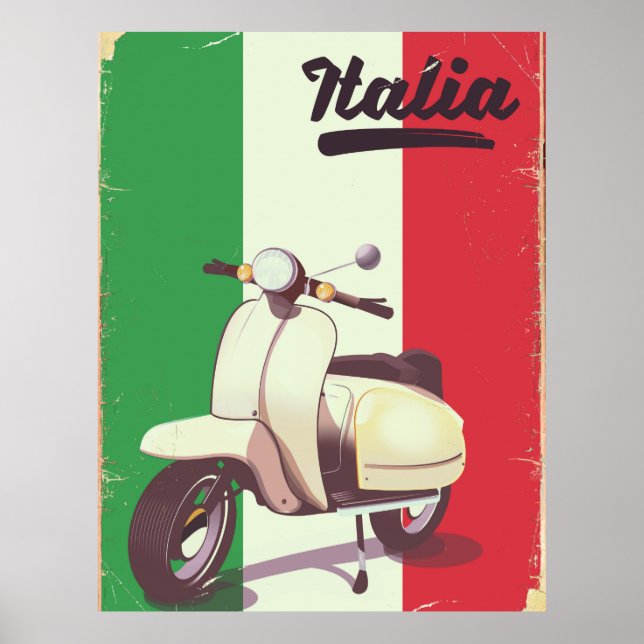 Poster Patinete de Viagens vintage Italia (Frente)