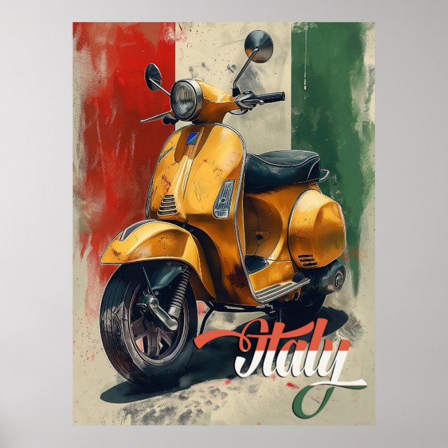 Poster Patinete italiano Vespa (Frente)