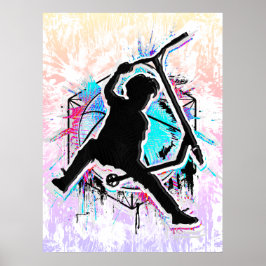 Poster Patinete Retroativo - Stuntscooter - Kick Stunt Pa