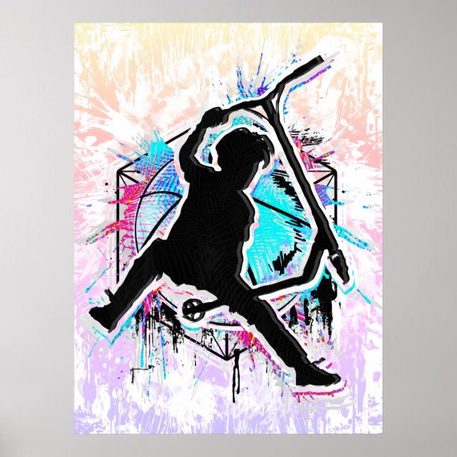 Poster Patinete Retroativo - Stuntscooter - Kick Stunt Pa (Frente)