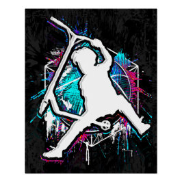 Pôster Patinete Retroativo - Stuntscooter - Kick Stunt Pa