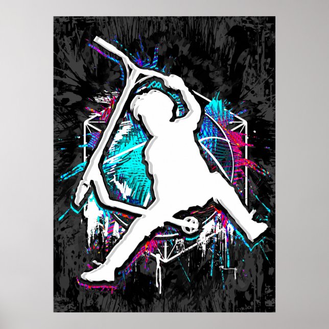 Poster Patinete Retroativo - Stuntscooter - Kick Stunt Pa (Frente)