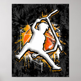 Poster Patinete Retroativo - Stuntscooter - Kick Stunt Pa