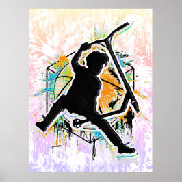 Poster Patinete Retroativo - Stuntscooter - Kick Stunt Pa