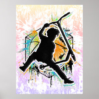 Poster Patinete Retroativo - Stuntscooter - Kick Stunt Pa