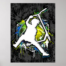 Poster Patinete Retroativo - Stuntscooter - Kick Stunt Pa