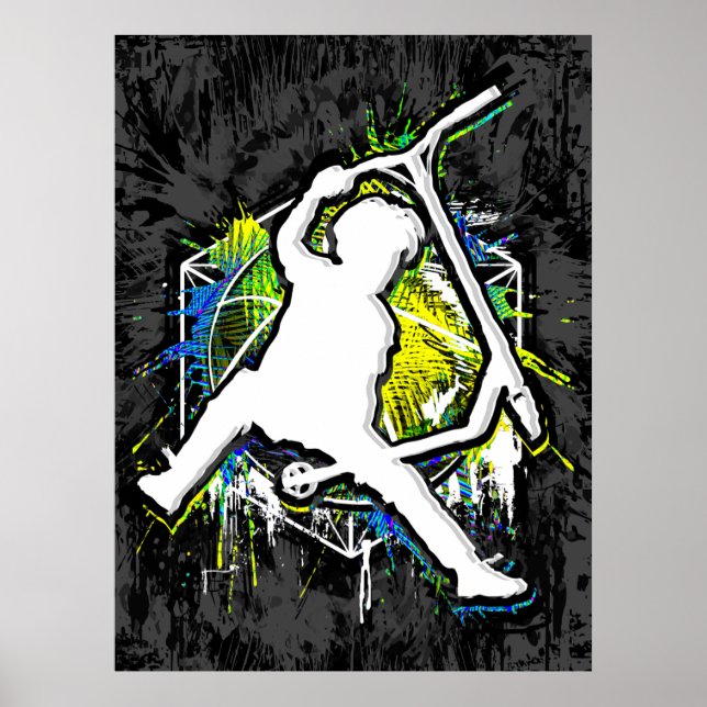 Poster Patinete Retroativo - Stuntscooter - Kick Stunt Pa (Frente)