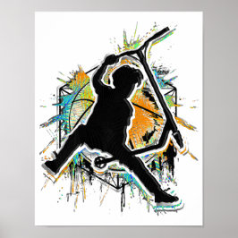 Poster Patinete Retroativo - Stuntscooter - Kick Stunt Pa