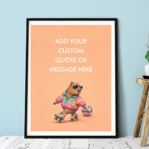 Poster Patins de Roda Capivara Personalizado Citação Engr