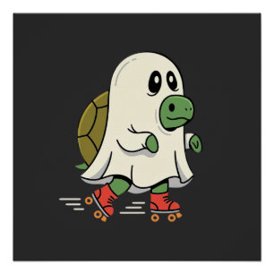 Pôster Patins de Rodas Tartaruga Fantasma Design de Hallo