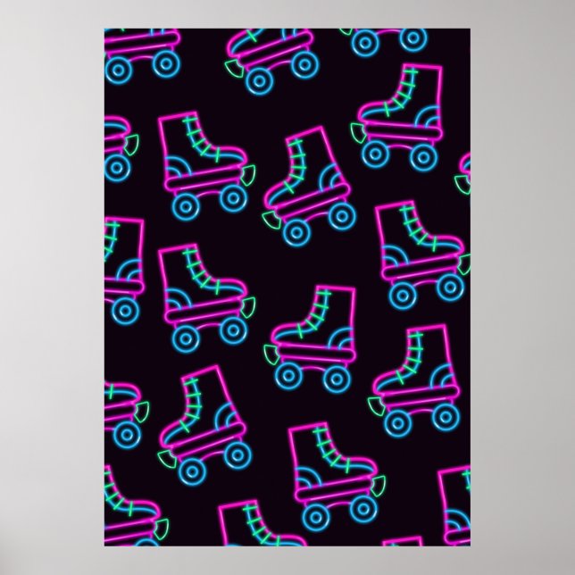 Poster Patins Neon dos Anos 80 (Frente)