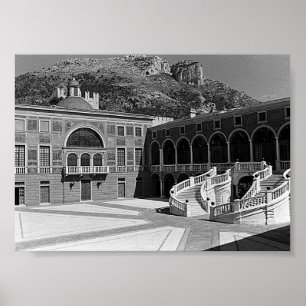 Poster Pátio do palácio do Principado Mônaco vintage