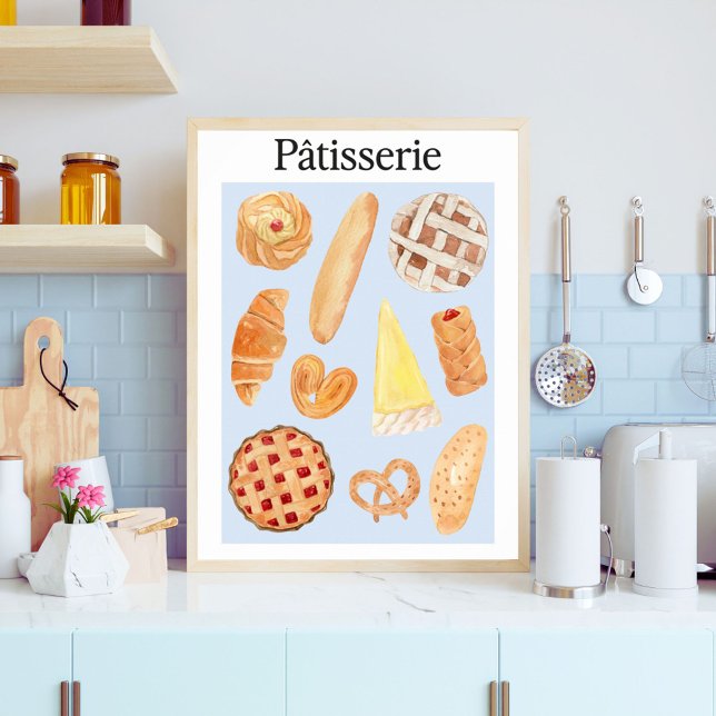 Poster Patisserie French Bakery Pastelaria Comida Arte de (In situ)