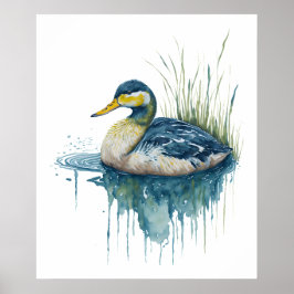 Poster pato aquarela