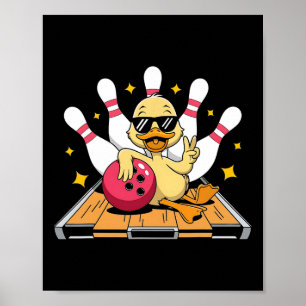 Poster Pato Cortado Com Pulmões Jogando Boliche Para Home