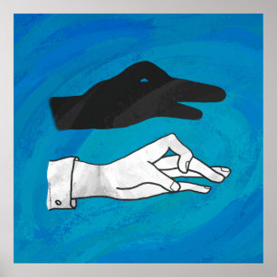 Pôster Pato da sombra no azul