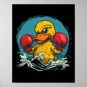 Poster Pato de Borracha Boxeador Com Luvas de Boxe Kickbo