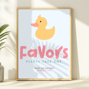 Poster Pato de Borracha para Festa de Aniversário de Meni