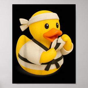 Poster Pato de Borracha Taekwondo Ducky Duckie Homens Mul