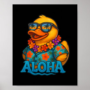 Poster Pato de Borracha Tropical Lei Havaiano Aloha Pato 