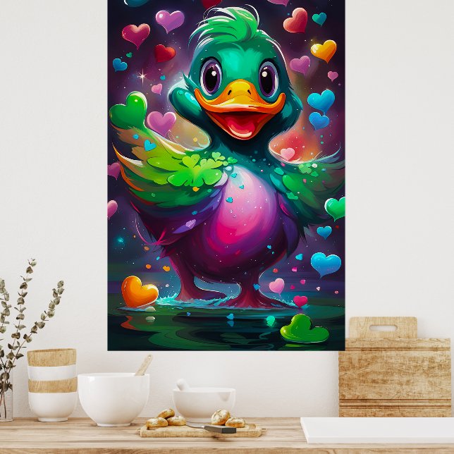 Poster Pato de cores vibrantes (Cozinha)