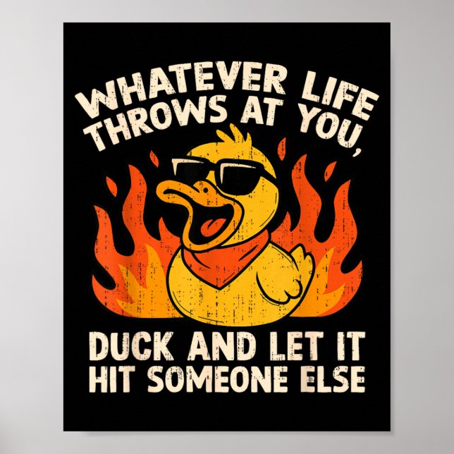 Poster Pato de Dizer Engraçado Citação Piada Humor Meme d (Frente)