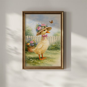 Poster Pato de Jardim Vintage