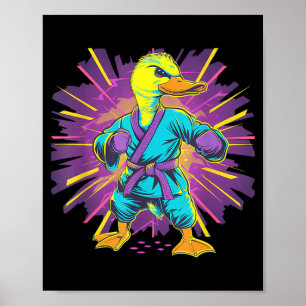 Poster Pato de Kung Fu Artes Marciais Judô Pato Mma Taekw