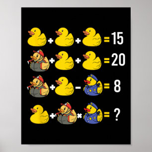 Poster Pato de Ordem de Operações Quiz Pato de Borracha M