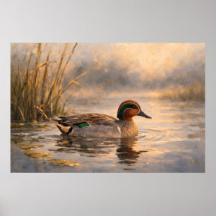 Poster Pato de Pântano Arte Costeira de Vida Selvagem