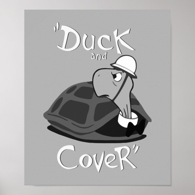 Poster Pato e Cobrir - Ataque nuclear de Vintage (Frente)