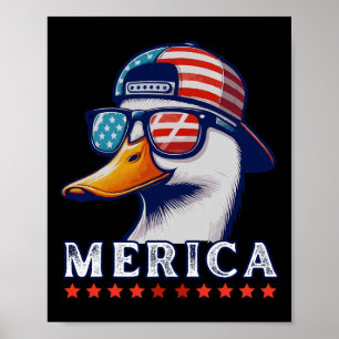 Poster Pato engraçado do 4 de julho para amantes de patos