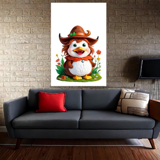 Poster Pato feliz com chapéu | Arte AI (Criador carregado)