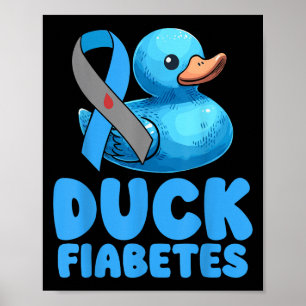 Poster Pato Fiabetes Mês de Conscientização sobre Diabete