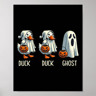 Poster Pato Ghost Pun Trunk Ou Tratar Truque Ou Tratar En
