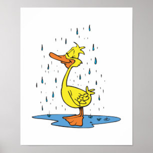 Pôster pato giro na chuva