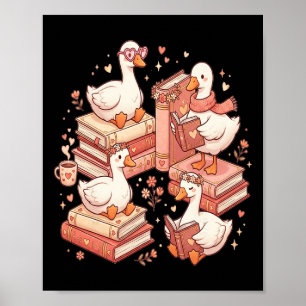 Poster Pato Lendo Livros Bibliotecário Dia dos Namorados