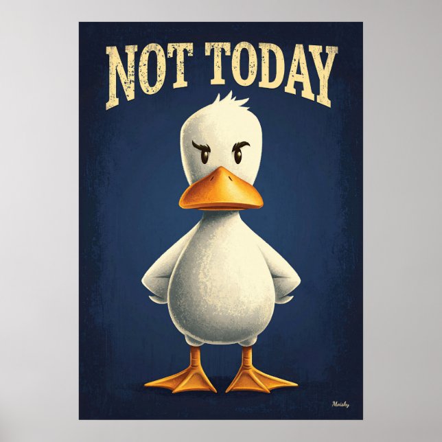 Poster Pato Não Hoje – Arte de Personagem de Desenho Anim (Frente)