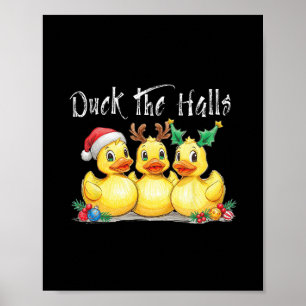 Poster Pato Os Corredores Chapéu de Papai Noel Orelhas de