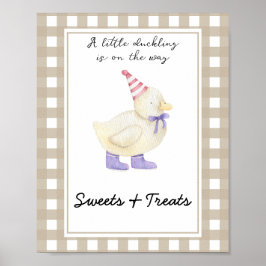 Poster Pato pequeno - doces e guloseimas baby shower