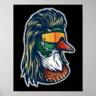 Poster Pato-real com Mullet e Gles