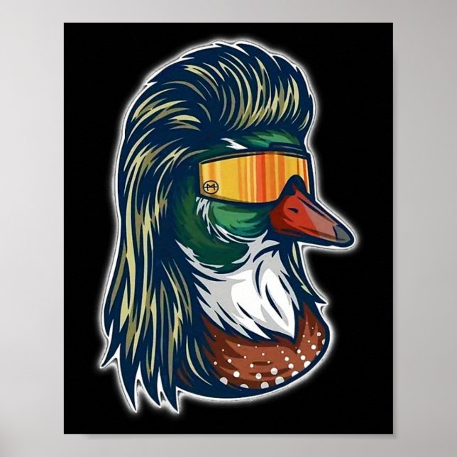 Poster Pato-real com Mullet e Gles  (Frente)