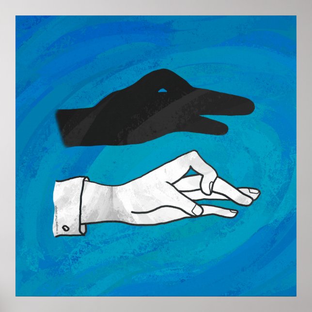 Pôster Pato Sombra em Azul (Frente)