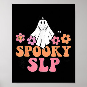 Poster Patologista Cute Ghost da Linguagem de Slp Spooky